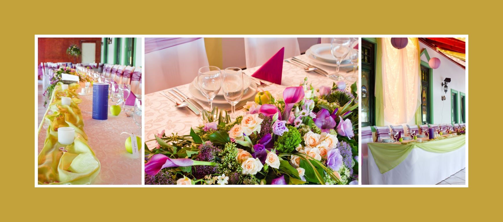 Blumengesteck Hochzeit zentraler Tisch